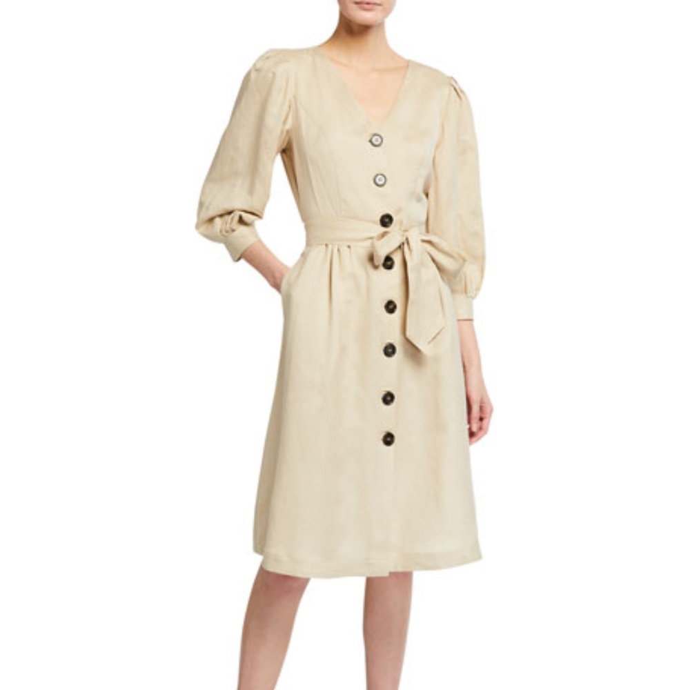 Neiman Marcus 3/4 Puff Sleeve Dress